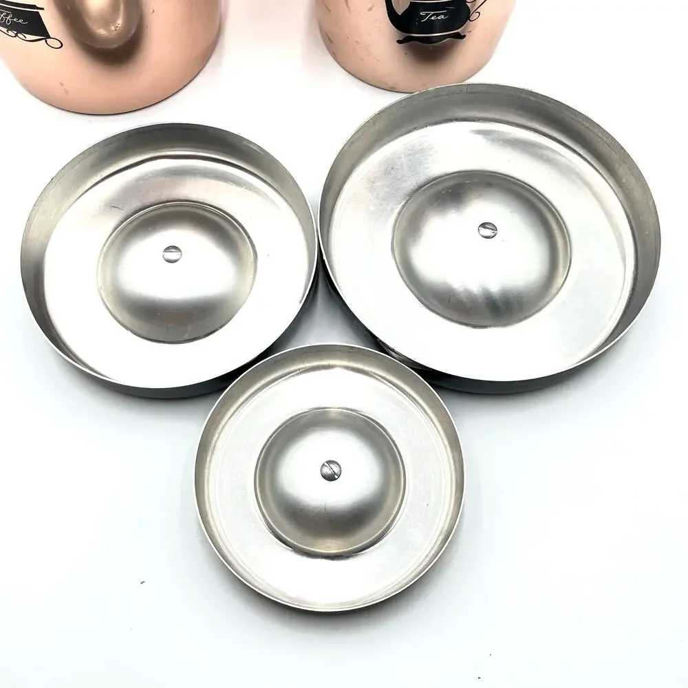 Vintage West Bend Rose Copper Aluminum 3 Piece Canister Set